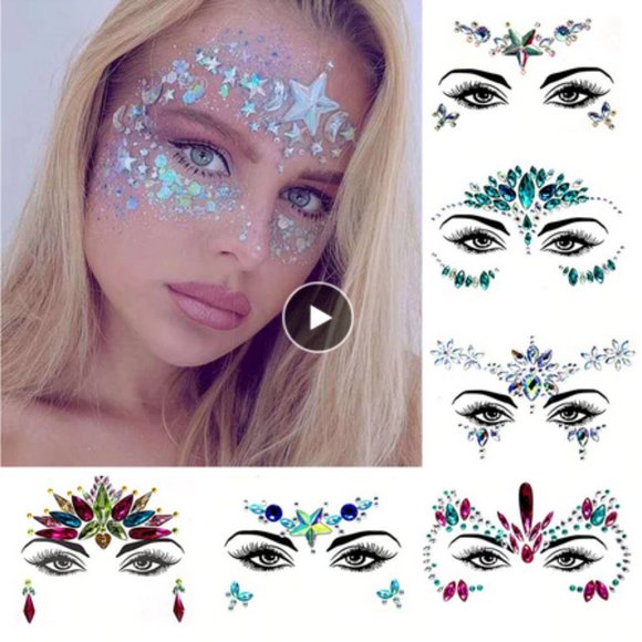 Other - New Face Crystals Stickers Reusable.